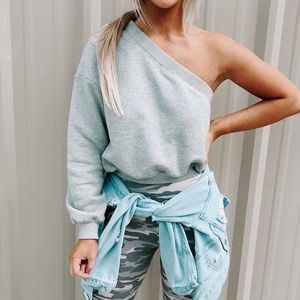One Shoulder Sweatshirt